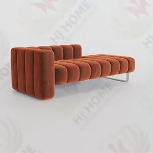 HJ HOME Modern Long Bench Ottoman Tufted Velvet Upholstery Lounge Chaise For Home Hotel Hallway Ottoman