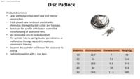 Cadenas ODM & OEM de toutes sortes, échantillon gratuit, cadenas à disque haute sécurité, cadenas à combinaison en laiton et acier inoxydable avec clés