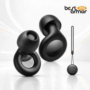 Bouchons d'oreilles en silicone noir à trois couches avec languette de traction, étanches pour la natation, super isolation acoustique, réduction du bruit par insertion - Product Image 1