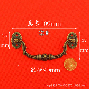 Poignée de meuble en alliage, type barre, 109 mm, poignée de tiroir traditionnelle, durable - Product Image 1