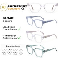Personnalisation de lunettes optiques en acétate haut de gamme fabriquées à la main avec des ornements, montures de lunettes élégantes pour un usage quotidien, OEM/ODM