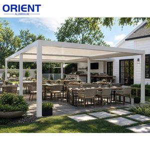 Pérgola de lujo moderna para exteriores Pabellón independiente a prueba de viento de aluminio para exteriores <span class=keywords><strong>con</strong></span> cortina a prueba de viento - Product Image 2