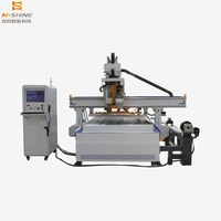 Máquina enrutadora CNC M-shine 1530 3D ATC con plataforma de perforación HQD China 4*5 para muebles de gabinete de madera contrachapada para carpintería