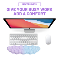 Tapis de souris ergonomique pour le gaming, motif nuage arc-en-ciel mignon, résistant à l'eau, avec repose-poignet, pour clavier, bureau et ordinateur