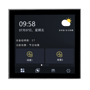 Đường Dây Điện Thông tin liên lạc thông minh màn hình cảm ứng Bảng điều chỉnh cho văn phòng thông minh ánh sáng điều khiển tự động hóa với <span class=keywords><strong>wifi</strong></span> <span class=keywords><strong>LED</strong></span> Đen - Product Image 2