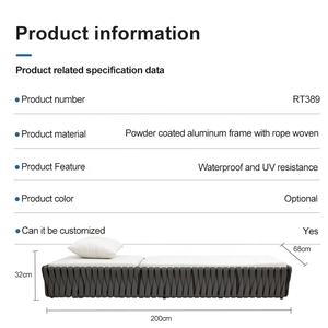 Chaise longue en aluminium de plage d'hôtel de luxe gris Chaises longues extérieures de <span class=keywords><strong>corde</strong></span> de piscine pour l'extérieur - Product Image 2