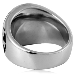 yunnique Men's Cross <b>Titanium</b> Steel <b>Ring</b> Geometric Design Gift Jewelry - Product Image 3