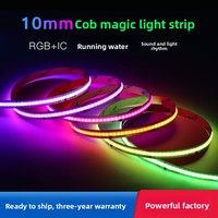 Bande LED COB WS2811 RGBIC 10 mm, 720 LED/m, 24 V, programmable, flexible, effet de poursuite magique pour rétroéclairage TV et salle de jeu