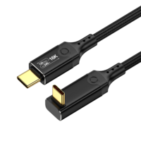 Câble de données Type-C Thunderbolt 5 USB 5.0, transmission 1200 Gbit/s, charge rapide PD 240 W, vidéo 16K pour moniteur, projecteur, mobile
