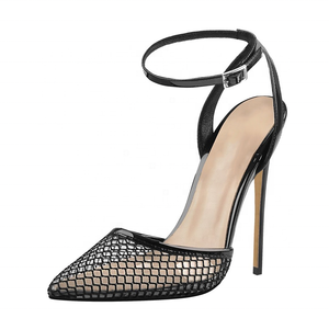 Black Ankle Buckles Women's Dress Shoes Transparent PVC Light Weight Shoes Pointy High Heeled Women Summer <b>Sandals</b> - Product Image 1