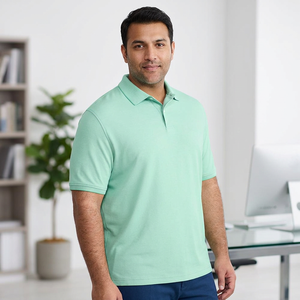 Fournisseur d'usine, polos en coton personnalisés pour hommes, polos à manches courtes avec logo brodé - Product Image 1