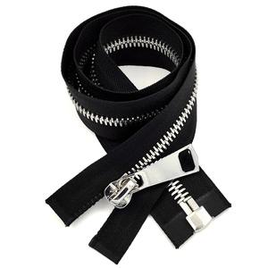 Prix de gros du fabricant 3 #   5 #   7 #   <span class=keywords><strong>Fermeture</strong></span> éclair métallique à <span class=keywords><strong>double</strong></span> sens à extrémité ouverte de longueur personnalisée pour vestes et pantalons - Product Image 4