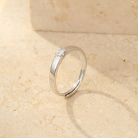 Anneaux de promesse ajustables en argent sterling 925 avec zircon, gravés « You Me », pour les amoureux, cadeau pour couple