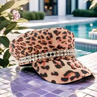 Gorra Newsboy con Estampado de Leopardo y Tachuelas, Estilo Y2K, para Fiestas y Conciertos, para Chicas, Venta al Por Mayor
