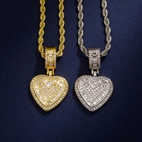 Chaîne de clavicule plaquée or en forme de cœur, accessoires hip-hop en métal, chaîne de pull en zircone cubique, collier pour femme