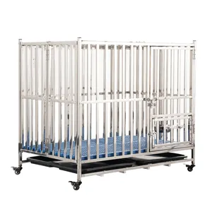 Collapsible Cage Wholesale Hot Sale Stainless Steel Dog Cages Stackable Heavy Duty Dog Cage