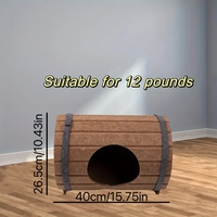 Chenil pour animaux de compagnie en forme de tonneau de vin rond enveloppement complet maison de chat intérieur feutre chat grotte maison chenil