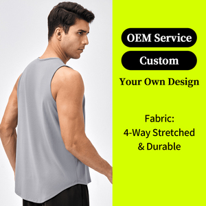 Wholesale 100% Polyester Color Block Design Lightweight Crewneck Sports Mens Tank <b>Top</b> <b>Reflective</b> Design Custom Vest for Men - Product Image 1