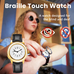 Montre tactile en braille au design confortable, touchez le cadran pour obtenir l'heure actuelle, pour les personnes aveugles ou les personnes âgées, pour homme - Product Image 2