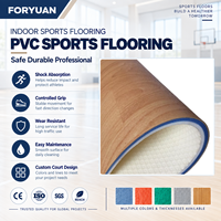 Lantai Olahraga Dalam Ruangan PVC Anti Selip Berkualitas Profesional, Permukaan Tahan Lama untuk Proyek Lapangan Bulu Tangkis di Gimnasium