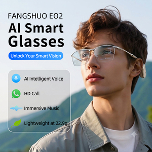 Lunettes intelligentes FANGSHUO EO2 avec IA, monture en titane, commande vocale, appels HD, lecteur de musique, double caméra, vidéo 2K, étanches IPX4, légères - Product Image 1