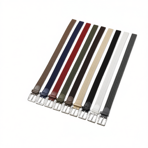 Correa de cuero elástica trenzada de color sólido de 3,5 cm para hombres y mujeres, ropa informal - Product Image 1