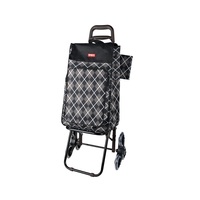 Nouveauté roue d'escalier pliable et pliable en usine sac Oxford étanche chariot de supermarché avec roue