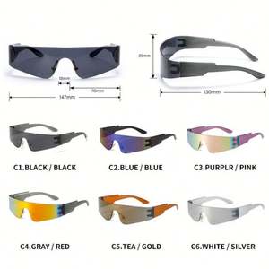 Gafas de Sol Deportivas Punk con Marco Pequeño y Logotipo Personalizado, Gafas de Sol Steampunk sin Montura Coloridas para Hombre y Mujer, Moda 2022 - Product Image 4