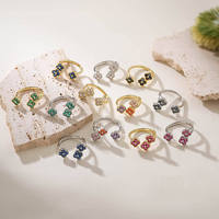 Élégant et luxueux, en cuivre incrusté de zircon coloré, trèfle à quatre feuilles porte-bonheur, pétale de fleur exquis super brillant, cadeau de mariage ouvert