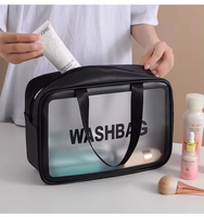 Vente en gros de sac à cosmétiques personnalisé transparent pour femmes avec logo personnalisé trousse à maquillage avec fermeture à glissière matériau PU étanche