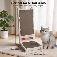 Griffoir vertical pliable en carton pour chat AFP en forme de L avec boule roulante, sans assemblage, 4 formes, pour mur, canapé, divan