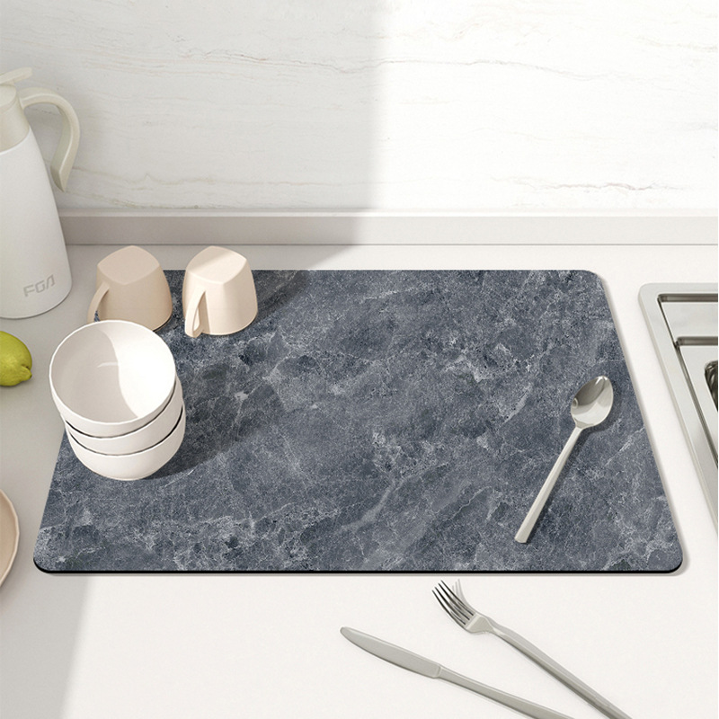 Marbre ENJOY gris foncé version sans texte