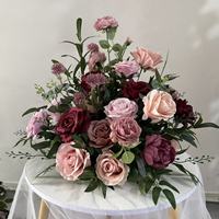 Boule de fleurs artificielles en rose, centre de table en soie rose, arrangement floral pour mariage, banquet, fête, décoration de table