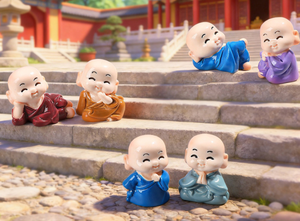 Mini Estatueta de Monge Bebê em Resina Kawaii, Estátuas de Buda para Meditação Zen, Ornamento para Mesa, Bonsai, Aquário e Jardim de Fadas, Atacado, DIY - Product Image 6