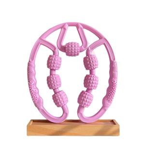 Masajeador de piernas de siete ruedas de color rosa para relajación muscular de muslos y pantorrillas, masaje saludable, herramienta de ejercicio para moldear el cuerpo - Product Image 2