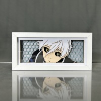 Bleu serrure Seishiro Nagi Anime LED veilleuse carré papier coupe ombre boîte enfants chambre décor Manga Lightbox pour chambre