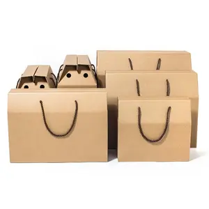 Custom Kraft Packaging Carton Paper Cardboard Suitcase Gift Box With Handle