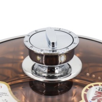 Marmite en acier inoxydable durable 12L marmite à couscous à vapeur en verre avec couvercle en métal pour soupe