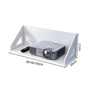 Étagère murale flottante pour projecteur, <span class=keywords><strong>sans</strong></span> trous, blanche, à un niveau, 50*20*17cm, rangement pour salon, étagère décorative - Product Image 2