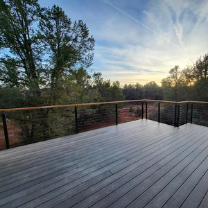 Side Mounted 42'' Post Metal Wire Handrail Fence for Exterior Balcony Deck Simple Design Stairs Stainless <strong>Steel</strong> Cable <strong>Railing</strong> - Product Image 4