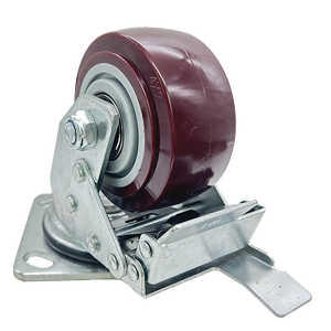 VIMA Industrial Red 4 Zoll schwenkbares Brems rad und Rolle 360 Umdrehung PU und PP Trolley Radwagen Nachlauf Hoch leistungs gießer - Product Image 2