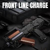 C81022 Cada Weapon Technical Electric Groza Model Plastic Bricks Submachine Gun Toy Military Building Blocks Sets