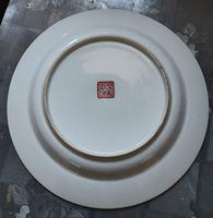 Assiette de service en céramique vintage de 9 pouces, motif Bok Choy et abeilles, faite à la main, marron, pour la décoration de mariage et de la maison