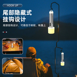 ไฟฉาย LED แบบชาร์จได้ ทำจากอลูมิเนียมอัลลอยด์ พกพาสะดวกสำหรับตั้งแคมป์กลางแจ้ง พร้อมพอร์ตชาร์จ Type-C และตะขอเกี่ยว - Product Image 2