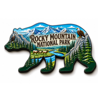 Magnet Kulkas Bentuk Beruang Colorado Grosir, 3D Embossed Metal, Suvenir Turis, Stiker Magnet Kulkas untuk Hadiah Perjalanan