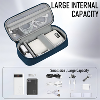 Organisateur d'accessoires électroniques en nylon imperméable, antichoc et anti-poussière, multi-poches pour câbles, chargeurs, batteries externes, écouteurs, clés USB