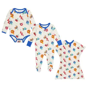 Barboteuses bio Pyjamas en bambou Combinaison personnalisée pour bébé Jupe douce pour la peau Vêtements pour nouveau-né Onesie