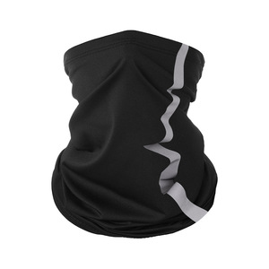 Cycling Face Mask Black Reflective Strip Quick Dry Ice Silk Neck Warmer Multi Functional Sport Bandana - Product Image 1