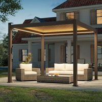 Casetas de Jardín Prefabricadas de Panel Sándwich de Aleación de Aluminio Serie D, Impermeables, Tamaños 3M/4M, Diseño Moderno, Marca Lingchuang, para Exteriores