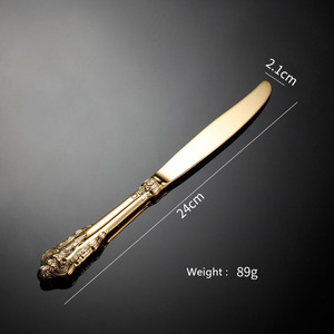 Baroque Gold Royal Design Stainless Steel Flatware Set Luxury Knives and Forks for Parties - Product Image 6